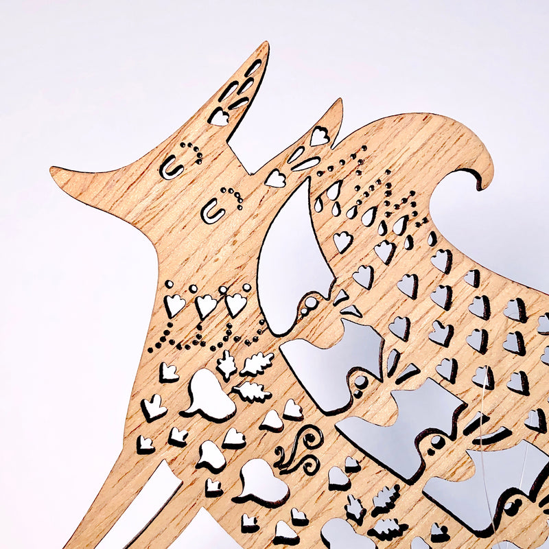Etno Design wooden ornament "FOX WITH BEETROOTS KALEDA"