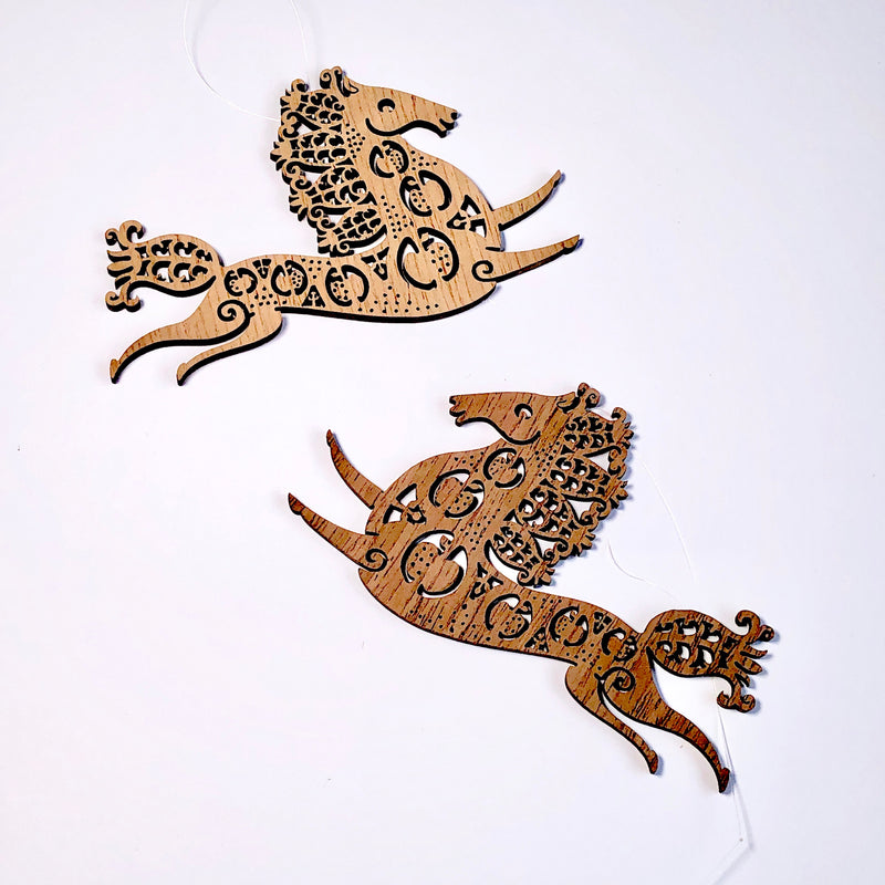 Etno Design wooden ornament "SNOW HORSE"