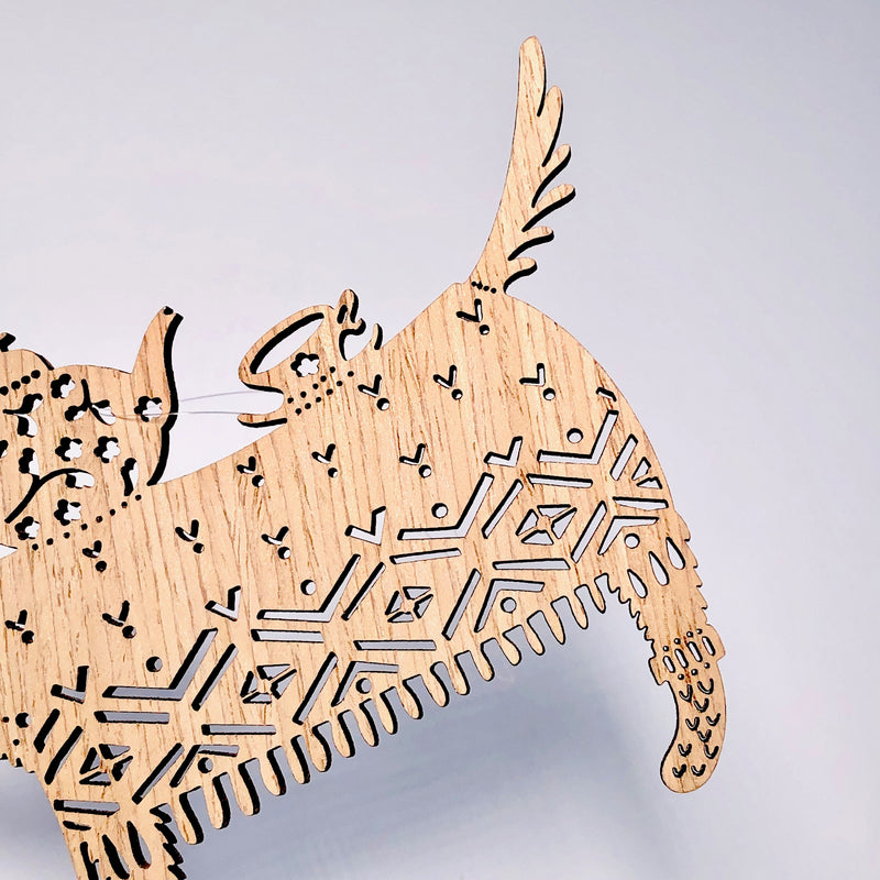 Etno Design wooden ornament "A WOLF OF THE CLOUD"