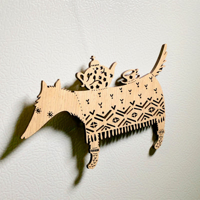 Etno Design wooden ornament "A WOLF OF THE CLOUD"