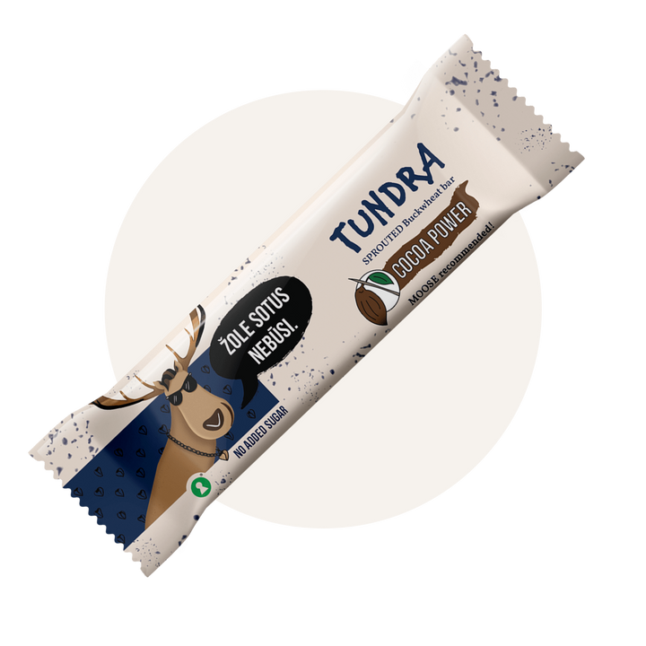 Sprouted buckwheat dates bar "Tundra Cocoa Power"